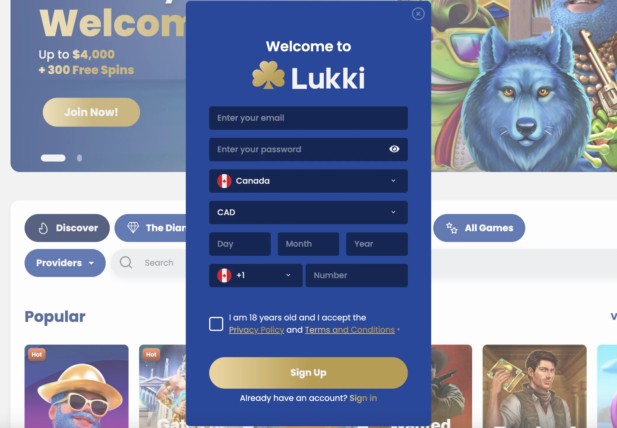 lukki casino registration